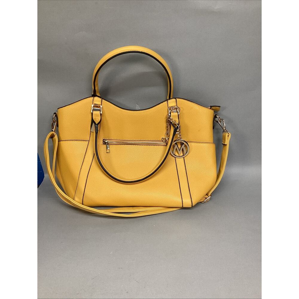 Mia K. Collection Yellow Faux Leather Purse Shoulder Bag